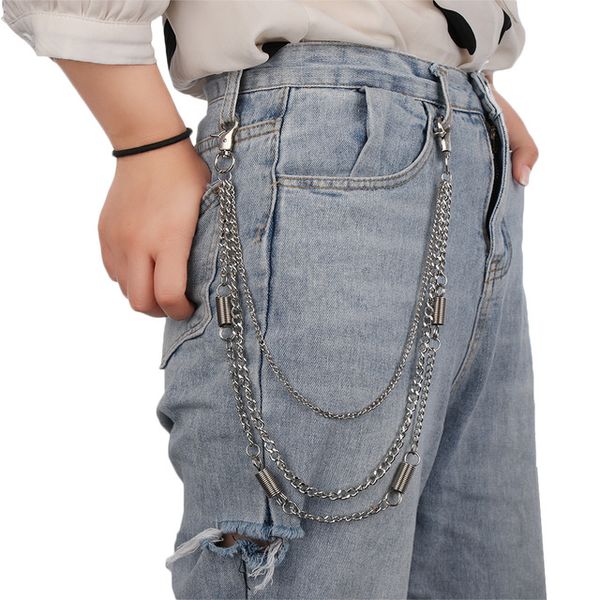 

Trousers Pant Waist Link Belt Key Chain 3 Styles Metal Wallet Chain Silver Rock Punk Hook Biker Men Women Fashion Jewelry