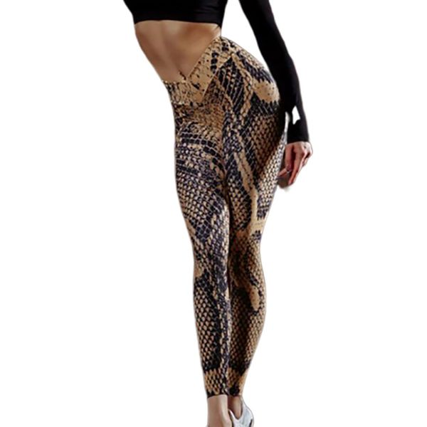 

womail snake printed yoga pants 2019 new fashion women's high waist tight-fitting sweat yoga pants pantalon deportivo mujer, White;red