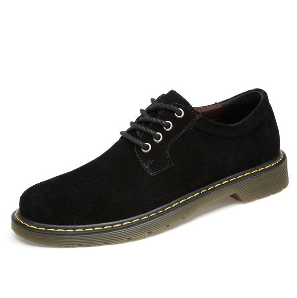 

men's shoes brand men shoes casual lace-up faux suede leather flats oxfords comfortable for chaussure homme, Black