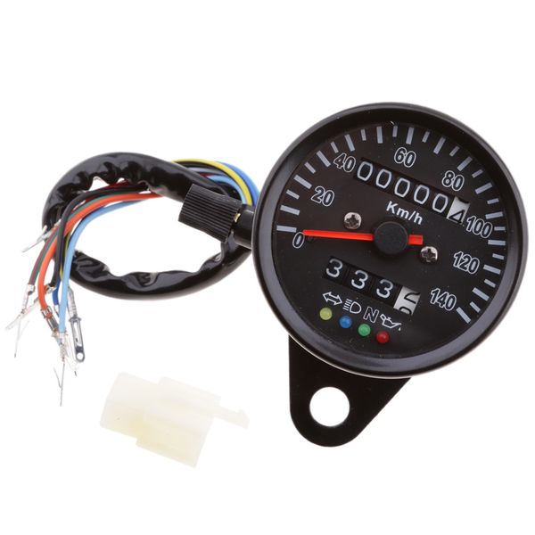 

universal motorcycle lcd rpm digital display odometer speedometer 4 led light