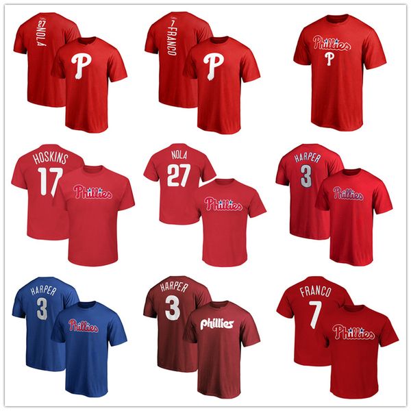 

Phillies 3 bryce harper 17 Hoskins 27 Nola Philadelphia basketball jerseys 7 Franco mens designer t-shirts Fans Tops Tee printed brand logos