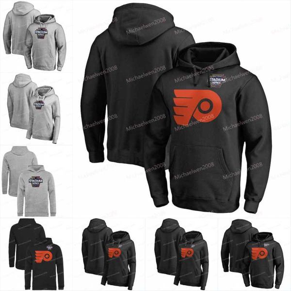

Philadelphia Flyers Men/Women 2019 Stadium Series Jerseys Primary Logo Pullover Hockey Hoodies Sweatshirts Black Grey High Quality