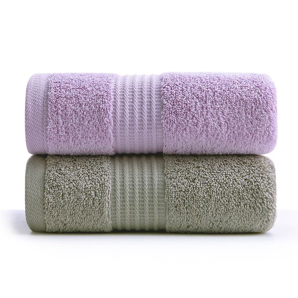 

2-pack king shore cotton large towel face towel class a household soft absorbent plain couple matching