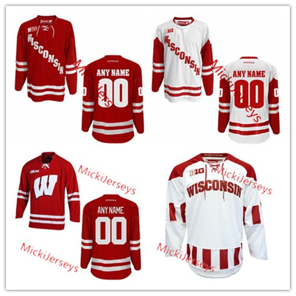

Mens Custom Wisconsin Badgers Hockey Jersey Trent Frederic Cameron Hughes Ryan Wagner Jake Linhart CHRIS CHELIOS Max Zimmer Wisconsin Jersey