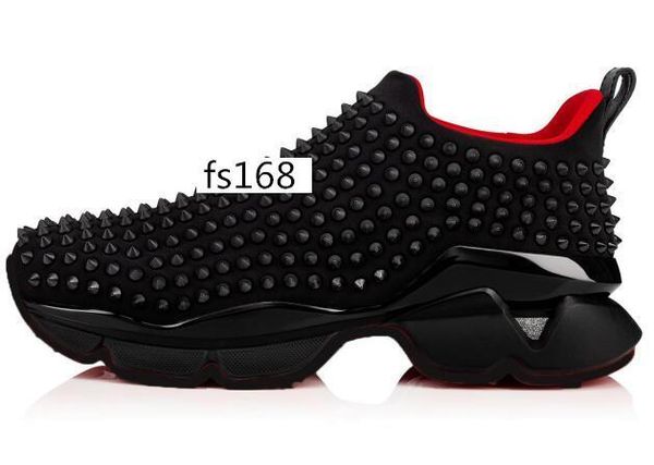 

red krystal spike sock donna flat neoprene sneakers designer luxury mens red bottoms shoes womens rivet spiky sock junior 2, Black