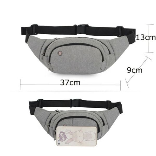 

durable men fanny waist pack belt hip bum solid running pouch bag