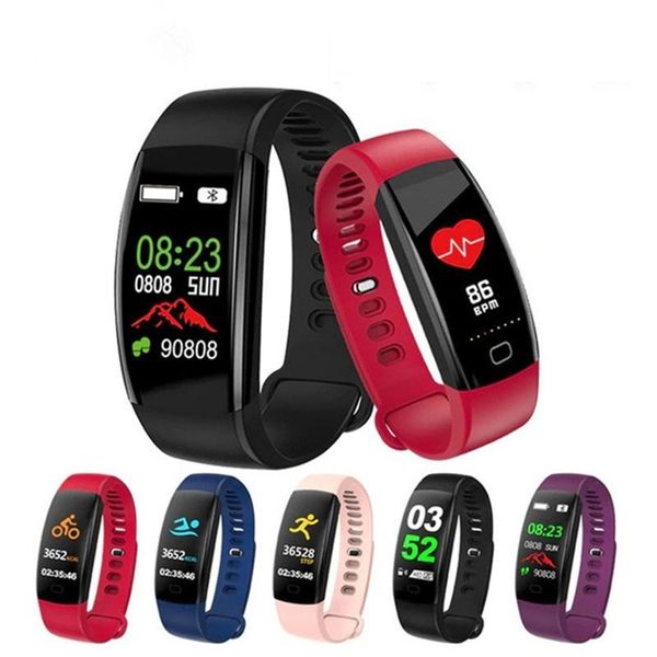 

smart band sports passometer track smart bracelet heart rate monitor fitness tracker wristband ip67 waterproof smartwatch f64hr