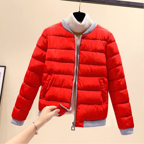 

winter women short design cotton padded jackets casual long sleeved outerwear, Black