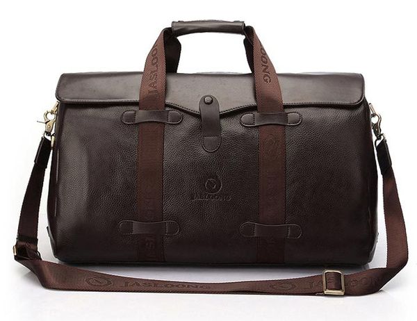

new men genuine leather travel bags high capacity cowhide luggage handbags business casual overnight duffle shoulder bags d412