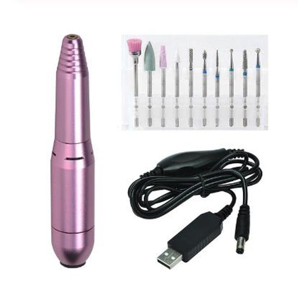 

20000rpm usb electric nail drill machine 2 way rotate mini nail drill kit manicure pedicure gel remover portable nail drill pen