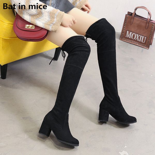 

fashion winter women casual over-the-knee boots shoes women high heels pumps party dress warm snow boots botas mujer t847, Black