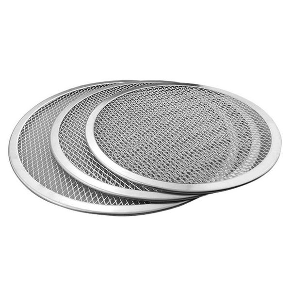 

professional round pizza oven baking tray barbecue grate nonstick mesh net