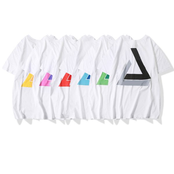 

palaces mens t shitr british brand designer t shirt 20ss luxury hip hop cotton colorful triangle print shirt trend mens t, White;black