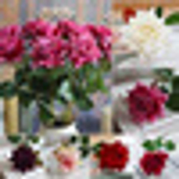 

fleece artificial fake rose flower silk flowers leaf home wedding decor bouquetÂ