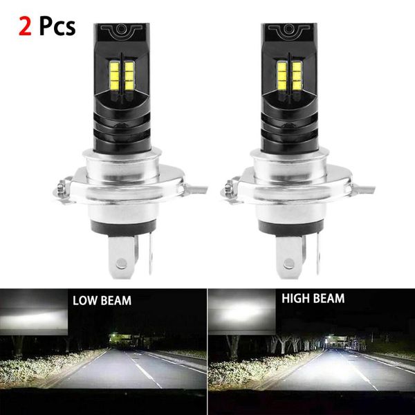 

2pcs h4 led headlight bulb beam kit canbus 55w 6000k led canbus car light headlamp conversion globes headlight bulb fog lights