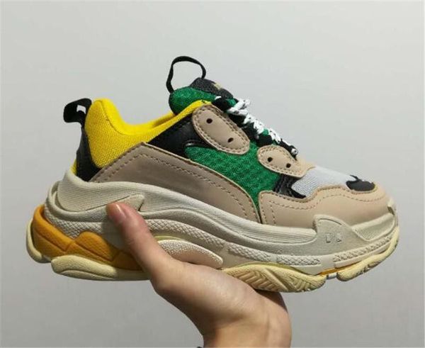 

triple-s leisure shoes роскошные папины туфли дешевые тройные кроссовки для мужчин женщин старинные kanye west старый дедушка тренер открыты, Black