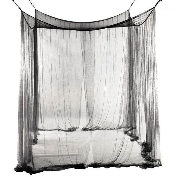

new 4-corner bed netting canopy mosquito net for queen/king sized bed 190*210*240cm (black) bed mosquito net1