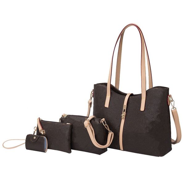 

four pieces shoulder bag set for women bag printed lattice bags female brand fashion designer bags shopping sale