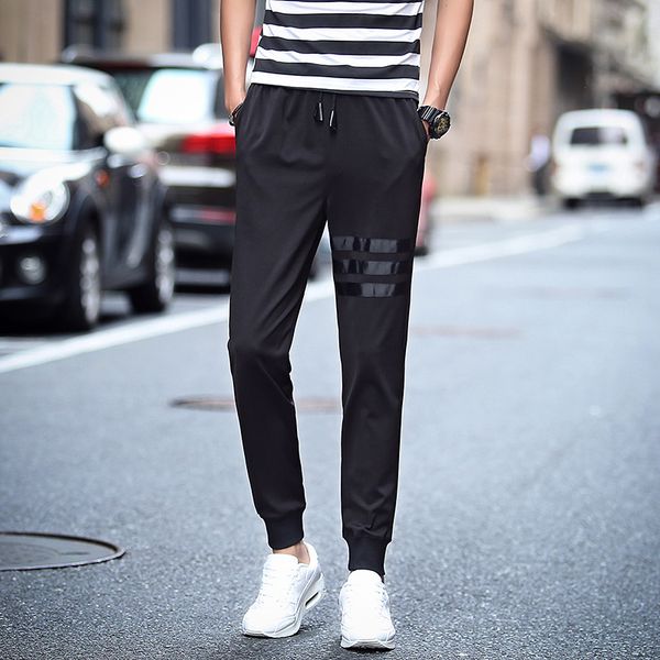 

spring thin pants men's slim fit pants athletic men casual harem sub-men's, White;black