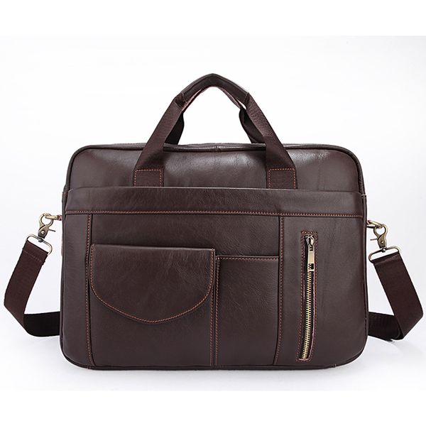

genuine leather bag men briefcase vintage lapcomputer bag business handbag coffee office messenger bags bolsa hombre maleta