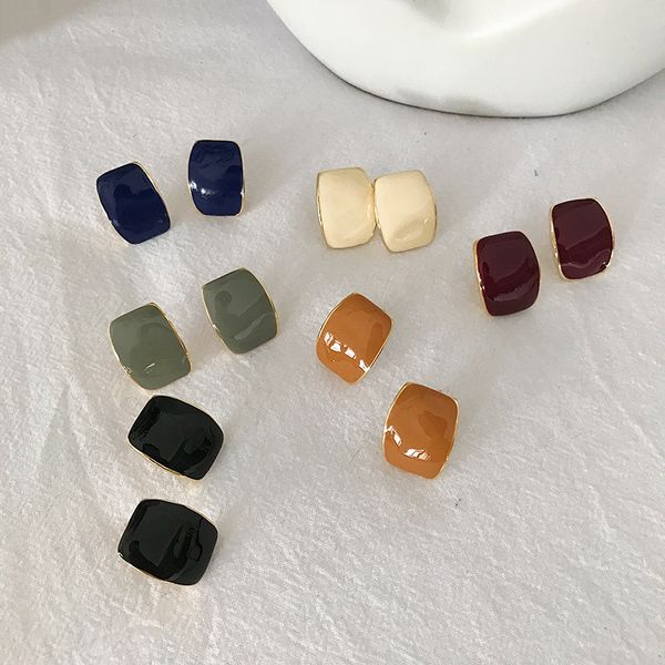 

s925 sterling silver needle площади геометрическая sexy серег для ювелирных изделий женщины девушки моды, Golden;silver