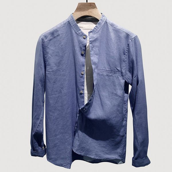 

loose casual mens shirt long sleeve european male streetwear plus size xxxxl khaki shirts for men clothing summer style b513, White;black