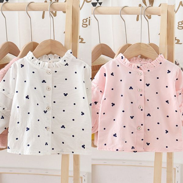 

tpvu4 girls' shirt 2020 autumn clothes 1-3 years old clothing baby long sleeve children's foreign style girls' children, White;black