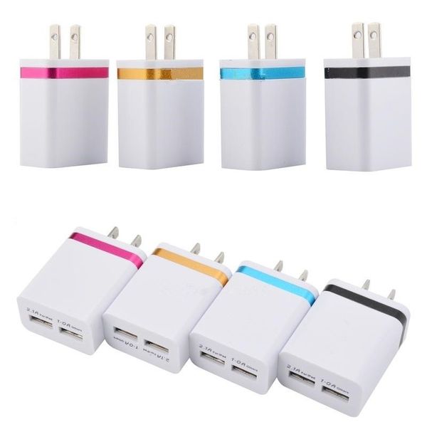 

2.1a +1a new dual usb ac home travel wall charger for iphone samsung galaxy s6 s7 edge android phone mp3 pc