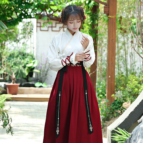 

chinese national folk dance costume ancient han dynasty swordsman cosplay women hanfu outfit princess lady tang dynasty clothing, Black;red