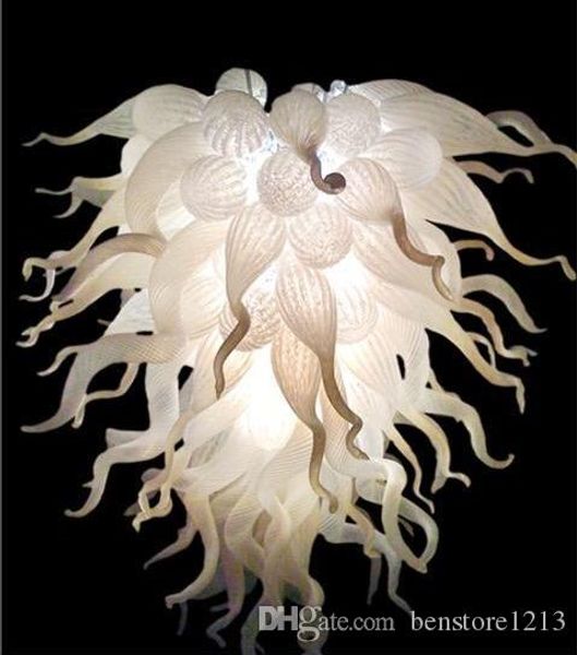 

100% mouth blown borosilicate murano glass pendant light art white glass ceiling light crystal chandelier