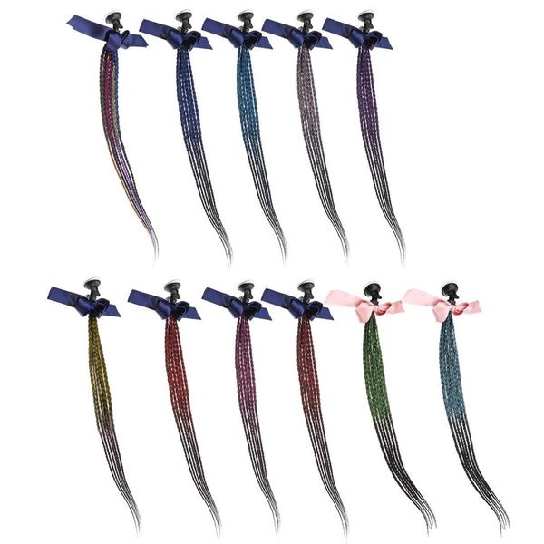 

60cm punk style motorcycle bike gradient ramp helmet braids twist sucker removable braid pigtail ponytail motocross racing
