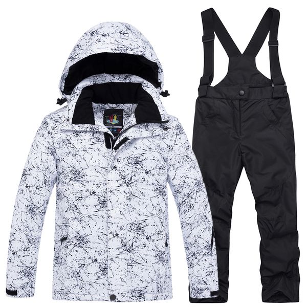 

children ski suit sets outdoor gilr boy skiing snowboarding clothing waterproof thermal winter jacket + pant suits