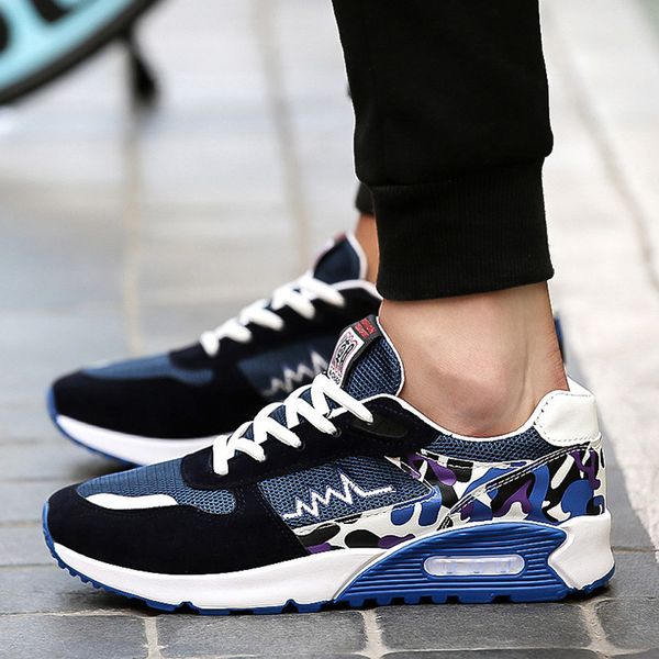

2019 men's shoes mens mesh beathing running sport athletic simple breathable mesh flatsneakers zapatillas hombre casual, Black
