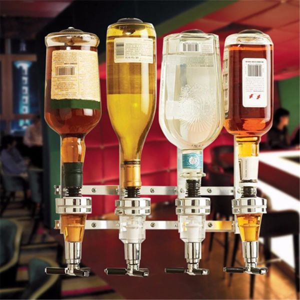 Duvara monte 4 istasyon likör şarap dağıtıcı makinesi bar uşak içme pourer ev bar araçları bira soda kola fizzy soda