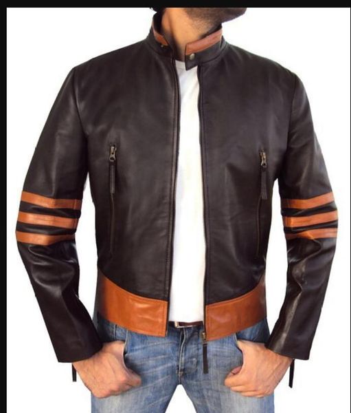 

2018 zippers jacket mens high-end wolverin pu leather motorcycle leather logans bomber jacket casual outwearr mans coats