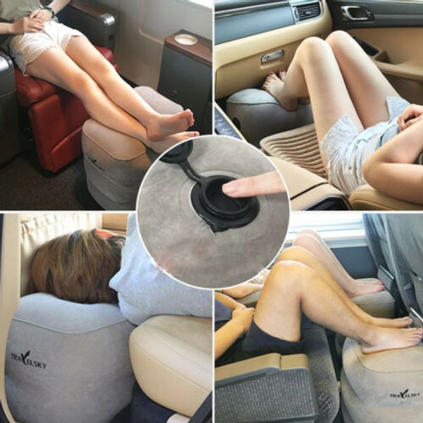 

faroot inflatable foot rest travel air pillow cushion office home leg footrest relax