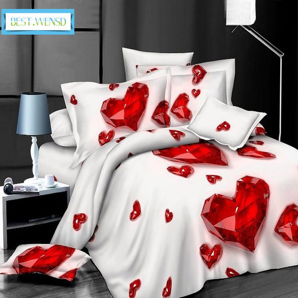 

wensd winter thickening 4pcs deluxe bedding love home textiles duvet cover housse de coquette- couvre lit