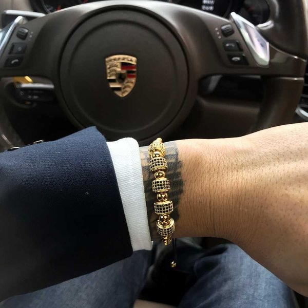 

mcllroy gold stainless steel bracelet men fashion luxury handmade pave cz zircon bracelet bangle male jewelry 2019 homme, Golden;silver