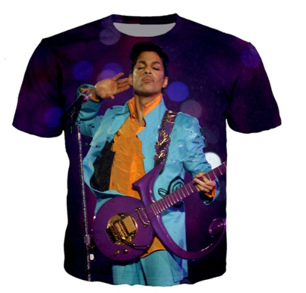

new popular singer prince rogers nelson men women funny 3d print summer short sleeve o neck crewneck casual hop hip a33, White;black
