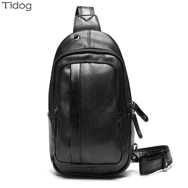 

tidog soft leather fashion bag street chest bag