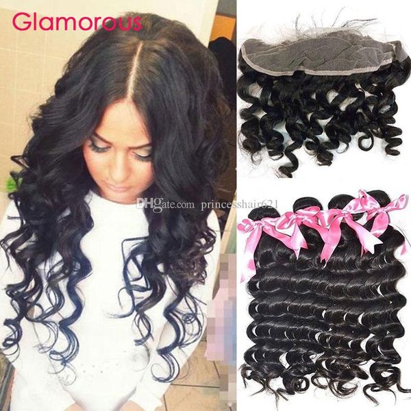 

Glamorou brazilian indian peruvian hair weave with frontal 5pc lot ear to ear lace frontal with 4 bundle natural wave human hair weave