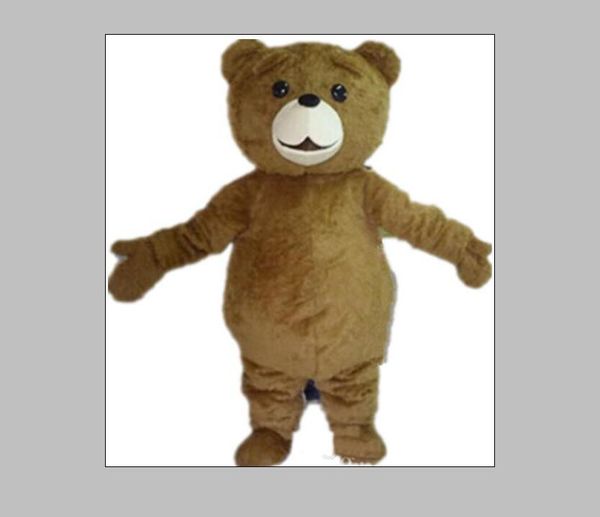 

2019 brown plush teddy bear mascot costume for to wear, Red;yellow