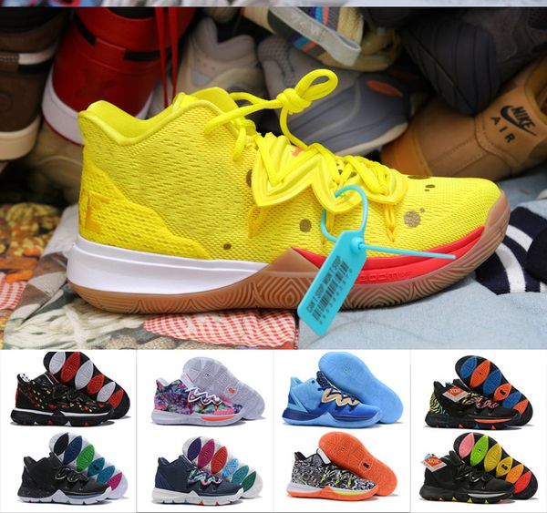 

2020 kyrie shoes tv pe 5 basketball shoes 20th anniversary sponge x irving 5s v five luxury sneakers, Black