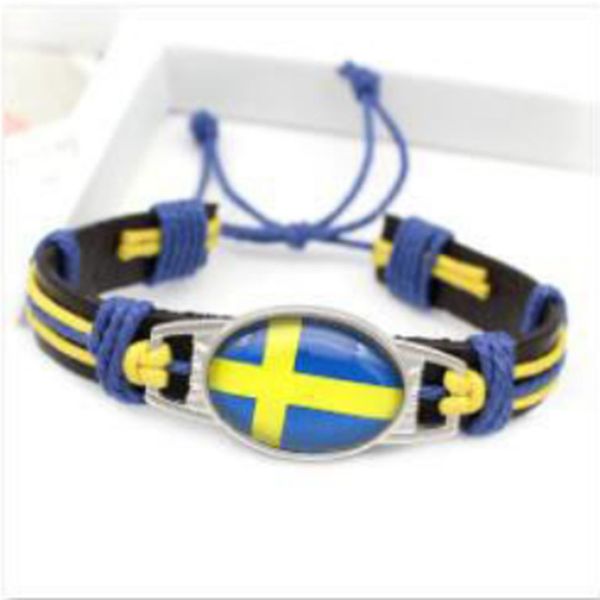 

sweden flag charm paracord survival bracelets & bangles 18*25mm cabochon friendship outdoor camping sport bracelets 10pcs/lot, Golden;silver