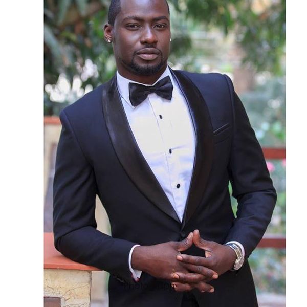 

african navy blue mens suit for wedding jacket+pants 2 piece groom suits slim fit mens tuxedo wedding suits tuxedos, Black;gray