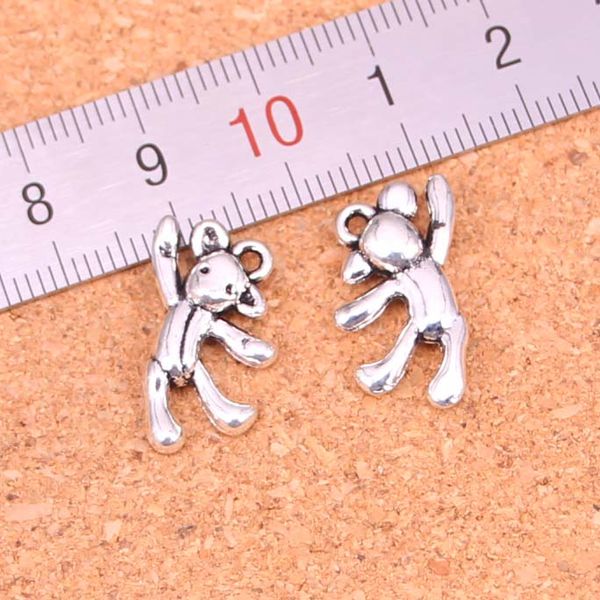 91pcs Charms ginnastica orso adorabile Pendenti placcati argento antico che fanno gioielli fatti a mano in argento tibetano fai da te 19 * 10mm