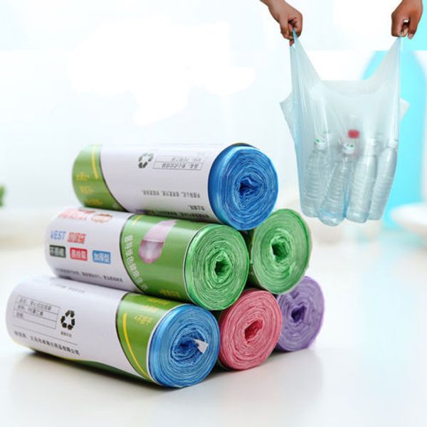 

1-roll 20pcs rubbish garbage toilet clean-up waste trash bags 62x22cm 4colors