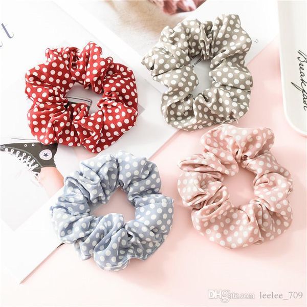 Bright Colors Spring Women Girls Polka Dots Elastic Ring Hair Ties