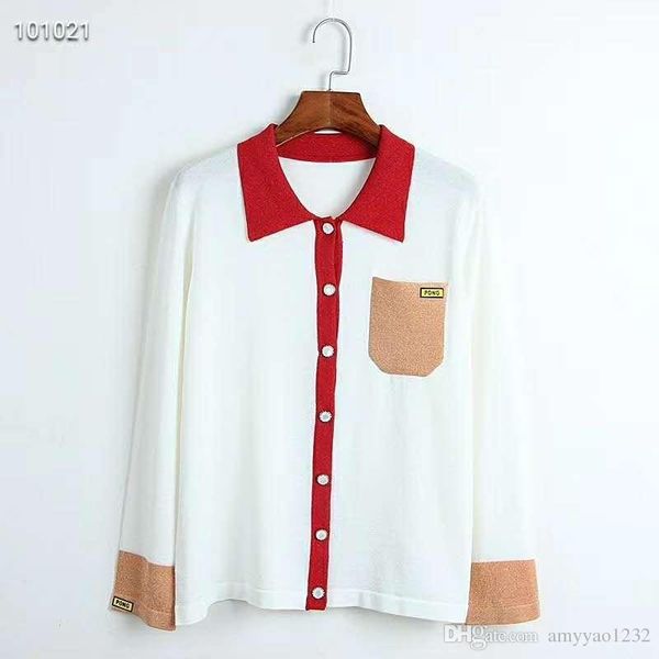 

619 2019 spring sweaters long sleeve lapel neck luxury flora print sweater pullover prom fashion womens dl, White;black