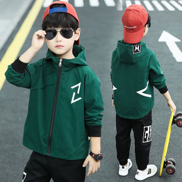 

2019 новых дети ветровка осень детей мальчик лоскутной куртки hoodie водонепроницаемых пальто верхней одежда мальчики куртка, Blue;gray